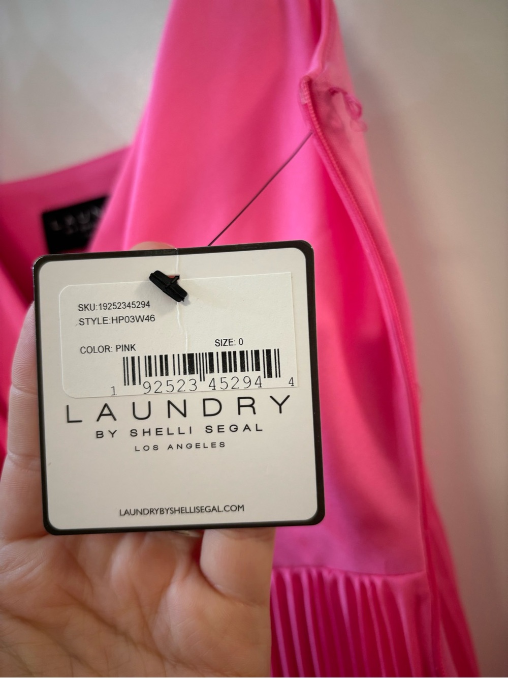 Laundry By Shelli Segal Hot Pink Pleated V-Neck Maxi Dress - Picture 5 of 6